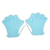 ifundom 1 Paar Silikon -Gurtband Wann für Schwimmtrainingshandschuhe kalt Widerstand Schwimmhandschuh Tauchhandschuhe Schwimmerzubehör schwimmende Handpaddel Kieselgel Blue