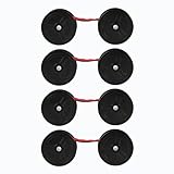 Alomejor Doppelspulen-Rechner-Farbband, Fortschrittliche Tintentechnologie für FR-2650TM Taschenrechner-Farbband-Ersatz, für Büro-Kassensysteme (4 Stück Rot schwarz)