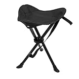 Mojawo 3-Bein Hocker Anglerhocker Klapphocker Campinghocker Falthocker Outdoor Tragegurt max 100Kg Tragbar faltbar Schwarz