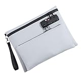 Sicherheits Geldbeutel Mit Schloss,Wertsachen Aufbewahrung Mit Reißverschluss - Für Registerkasse, modische Nutzung, gesichert für Pässe, Frauen, Notarbedarf, Bank, Reise und tägliche Organisation