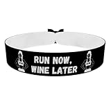 Stoffarmband Run Now Wine Later - Fitness Stoffarmband aus Satin - Wasserfest & Langlebig - Motivationsarmband für Athleten - Fitness Accessoires & Geschenke - Sport Merch für Fitnessliebhaber