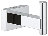 GROHE Essentials Cube - Bademantelhaken (Metall, verdeckte Befestigung, langlebige Oberfläche), chrom, 40511001