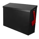 CLISPEED Wandbriefkasten aus Rostfreiem Stahl Wetterfest Großer Fassungsvermögen Metall Briefkasten mit Flagge für Haus Büro Außen Elegantes Design Langlebig und Rostfrei