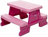 Dohany Kinder Sitzgruppe Picknick Sitzgarnitur Outdoor Bank Tisch Kombi pink