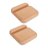 PEPLAYTAL 2 Stück Handyhalter Aus Holz Steht Telefonhalter Smartphone Handyständer Lagerregal Einstellbar Inhaber Telefonständer Für Schreibtisch Handy -standhalter Stehen Für Telefon Buche