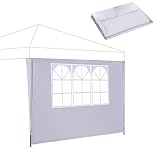 BONTEC Seitenteile Seitenwände für Pavillon, 3048 mm x 1930 mm Größe, hochbeständige wasserdichte Schicht mit UV-beständiger Schicht, reißfeste Klettverschlüsse mit halbtransparente Fenster