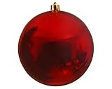 CB Home & Style Weihnachtskugel bruchfest Plastik Kunststoff Christbaumkugel Baumkugel glänzend groß XXL (Weihnachtsrot, 14 cm)