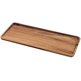 ZEONHEI 1 Stück Dekotablett Akazie Serviertablett Holz Rechteckig Holztablett Rechteckiges Tablett Hölzerne Holztablett Deko Länglich Klein Dekotablett zum Servieren, Restaurant, Bar, 30x12x1,1 cm