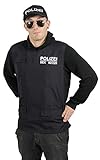 Foxxeo Polizei Weste und Polizei Mütze für Erwachsene SEK Uniform SWAT Kostüm Set für Herren Fasching Karneval Größe L