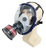 Gasmaske Vollmaske,Vollmaske Atemschutzmaske Staub Survival Nuklear und Chemie mit Aktivkohlefilter,Staubmasken Atemschutz Feinstaub für Gase Dämpfe, Chemikalien (MS81-Vollgesichts Atemschutzmaske)