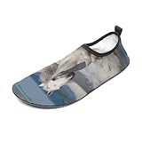 Wasserschuhe für Damen und Herren, schnell trocknend, Barfußschuhe, weißes Pferd, Laufen auf dem Meer, Sportschuhe, Strand, Aqua-Socken für Wandern, Schwimmen, Surfen, Yoga, Sport, Weißes Pferd läuft