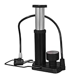 Motorrad-Reifenfüller, Aluminiumlegierung, Fußluftpumpe mit 3 Düsen, kompatibel mit den meisten Motorrädern und Autos, Schwarz