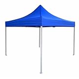Robuster Pop-Up-Pavillon, 2 x 2 m, UV- und Regenschutz, tragbar, zusammenklappbar, für Veranstaltungen im Freien, kommerzielle Nutzung, einfache Lagerung, Sommerbedarf (blau)