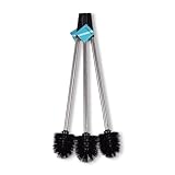 Loose WC-Bürstenset I 3 Stück I Schwarz Silber I WC-Bürste: 9 cm, Stiel: 44,5 cm I Aus Edelstahl Kunststoff