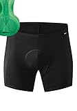 Gonso Sitivo U M, Herren Fahrradunterhose, Passt unter alle Rad-Shorts, Tights mit Sitivo Green Sitzpolster mit Poron-Elementen, Enganliegende Passform, Schwarz/Grün, Gr. L