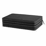 Uhrenbox mit 12 Fächern, Aufbewahrungsbox mit Reißverschluss, Armbandverpackung, Behälter, Präsentationshalter, grau, für Geschäftsgeschenke