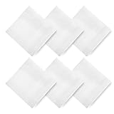 Teaaha 6 Stück Taschentücher Herren, Herrentaschentücher Baumwolle 40x40 Kochfest, Weiß Taschentücher Stoff, Traditionelle Männertaschentücher Handkerchief, Baumwolltaschentücher