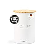 AROMATIXX Kaffeedose luftdicht 500g aus Edelstahl mit Holzdeckel, Kaffeebohnen Behälter, Kaffeekapseln Aufbewahrung, Kaffeepads Aufbewahrung, Kaffeedose für gemahlenen Kaffee und Kaffeebohnen
