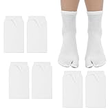 Tyqour 3 Paar Unisex Tabi Flip Flop Socken Weiß Zehensocken Sportsocken Elastische Socken Tabi Socke Unisex Baumwolle Elastische Socke für Damen und Herren Größe 36-44
