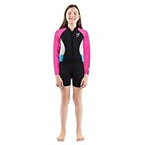 Seavenger Cadet Kinder-Neoprenanzug, kurzärmlig, 2 mm, für Kinder von 3 bis 4 Jahren, Hot Pink, langärmelig, Größe 4T
