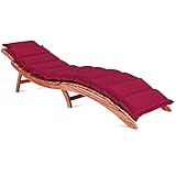 Detex® Liegenauflage Wasserabweisend inkl Kopfkissen Auflage Liege Kissen Polster Schwungliege Gartenliege Rot