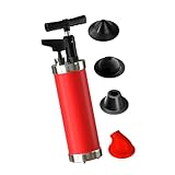 Qcesorib Abflussreiniger Pumpe mit Luftdruckanzeige, Toilet Plunger mit 4 Saugnäpfen, Pressluft Rohrreiniger, für Waschbecken,Toilette, Dusche, Küche, Badezimmer, Rot