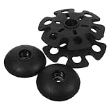 VANZACK 4 Stück Schlamm Ski Zubehör Camping Zubehör Spitze Spazierstöcke Wanderscheibe Schneestock Fußschutz Bergsteigen Trekking Pads Runde Fußabdeckung Spazierstock Pad Schwarzer Gummi