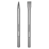 RANSENERS SDS-Max Meißel Set, Spitzmeißel Flachmeißel 2 Teilig, 40cm, universell einsetzbar, Aus supergehärtetem Stahl