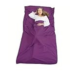 AHUFGN Schlafsack Inlett Schlafsack-Innenschlafsack, Leichter Schlafsack, tragbar, for Outdoor-Camping, Hotel, Reiselaken for Camping, Wandern, Reisen(Purple 75x210cm)