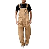 Duohropke Latzhose Herren Arbeitshose Overalls Cargo Jeans Retro Jumpsuit Arbeitskleidung mit Verstellbaren Trägern und Praktischen Werkzeugtaschen Schutzhose Berufsbekleidung Streetwear