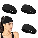 3 Stück Sport-Stirnband, Unisex, Fitness, Übung, Kopfbedeckung, rutschfestes, elastisches Schweißband, zum Laufen, Radfahren, Basketball