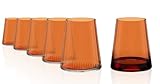 Stölzle Lausitz Gläser Symphony 400 ml Orange I Trinkgläser 6er Set I Gläser-Set spülmaschinenfest I hohe Stoßfestigkeit I Universalgläser als Wassergläser & Saftgläser & Longdrinkgläser