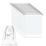 12 x Schuhbeutel mit Zugband PE Schuhtasche, wasserdichte Kordeltasche, Multifunktionale Aufbewahrungstasche, Kofferorganizer Packbeutel Set,für den täglichen Gebrauch und auf Reisen