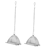 OFFSCH 2St Teesieb Teesieb losen Tee ziehen lassen Teefilter Hängendes Teesieb Tee-Filterwerkzeug Teezange tggk nuspli tee-set kleines Tee-Ei exquisites Tee-Ei Rostfreier Stahl Silver