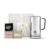 Exklusives Latte-Set - Skandinavischer Milchaufschäumer & Premium Espressokapseln | Für Cappuccino, Latte Macchiato & mehr | Stilvolles Geschenk