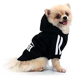 QiCheng&LYS Knitted Dog Hoodie for Small Dogs，Fashion Chihuahua Kleidung,Hundepullover Kleine Hunde,Weich und Warm (Schwarz, XXL)