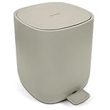 YourCasa Mülleimer Bad [5L] - Elegantes Design - Badezimmer Mülleimer Klein Kosmetikeimer Bad Mülleimer mit Deckel und Softclose - Abfalleimer Bad, Toilette - herausnehmbaren Inneneimer (Beige)
