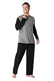 CityComfort Herren Pyjamas 100% superweiche Baumwolle Herren Pjs Set Pyjamas für Herren Nachtwäsche Loungewear Trainingsanzug (XL, Boot Leg Cut C (XL, Stiefelbeinschnitt Kohlengrau)