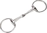 Equinate Olivenkopfgebiss Edelstahl 16mm einfach gebrochen 14,5cm - Anatomisch geformtes maulfreundliches Gebiss mit sanfter Einwirkung - Lasergravierte Größenangabe