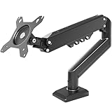 Claiks Monitor Halterung für 19-32 Zoll – Höhenverstellbarer Einzelarm-Monitorständer mit VESA 75/100 – Neigen, Schwenken, Drehen – Schreibtischklemme bis 9 kg，Monitor Arm (Schwarz)