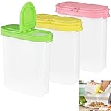 UQMIQURA 3 Stück Vorratsdosen Set, 250ml Gewürzboxen Aufbewahrung, Schüttdosen Transparent mit Klappdeckeln, Küche Luftdicht Vorratsbehälter, Streudosen Vorratsdosen für Küche Gewürze, Salz, Pfeffer