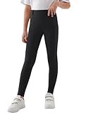 MoFiz Kinder Reithose Mädchen Vollbesatz mit Silikon Kinder Reitleggings mit Reißverschlusstasche Schwarz 164-176
