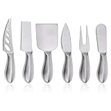 HI NATURE™ Käse Schneider Set 6 Stück | Hochwertiges Käsemesser-Set aus Edelstahl, Spülmaschinengeeignet | Profi Käsemesser Set mit Gabel & Zubehör für Hart- & Weichkäse | Utensilien zum Käseschneiden