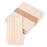 ANTETOK 100 Stück Eisstiele aus Holz, 114mm Holzlollystäbchen für Bastelarbeiten, Premium Popsicle Sticks für DIY-Projekte, zum Herstellen von hausgemachten Bastelarbeiten und Pflanzenetiketten
