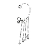 Stilvolle Schädel Quasten Ohrhänge Bequemer Schädel Fransen Ohrringlegierung Textur Augenfänger Ohrbedeckung Geeignet Für Mann Nachtclub Statement Ohrring Ohrring