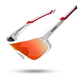 RTUOHUIN Polarisiert Fahrradbrille UV400-Schutz Sport Sonnenbrille TR90 Flexiblem Rahmen Hochwertig Schnelle Schutzbrille für Kinder Herren und Damen - weiß