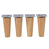 FUBESK Sofa-Bein-Set aus Holz, zuverlässiges natürliches Eichen-Design, mit schützenden Bodenpolstern für verschiedene Möbel, gerade, 10 cm, 4 Stück