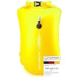 LimitlessXme Schwimmboje & Trockensack - 28l. Sicherheit beim Schwimmen, Open Water und Triathlon. Swimming Buoy, Swim Bubble, Schwimm Boj aufblasbar (Gelb)