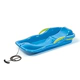 NEUSTANLO | Schneebob Race | Blau | hochwertiges Kunststoff | inkl. Zugseil und Bremshebel | ideal auch als Rodel, Bob, Schlitten oder Schneegleiter