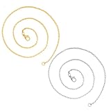 UEIOAVL Ketten für Damen, 2 Stück Damen Goldkette Silberkette ohne Anhänger wasserfest und antioxidativ (50 cm)